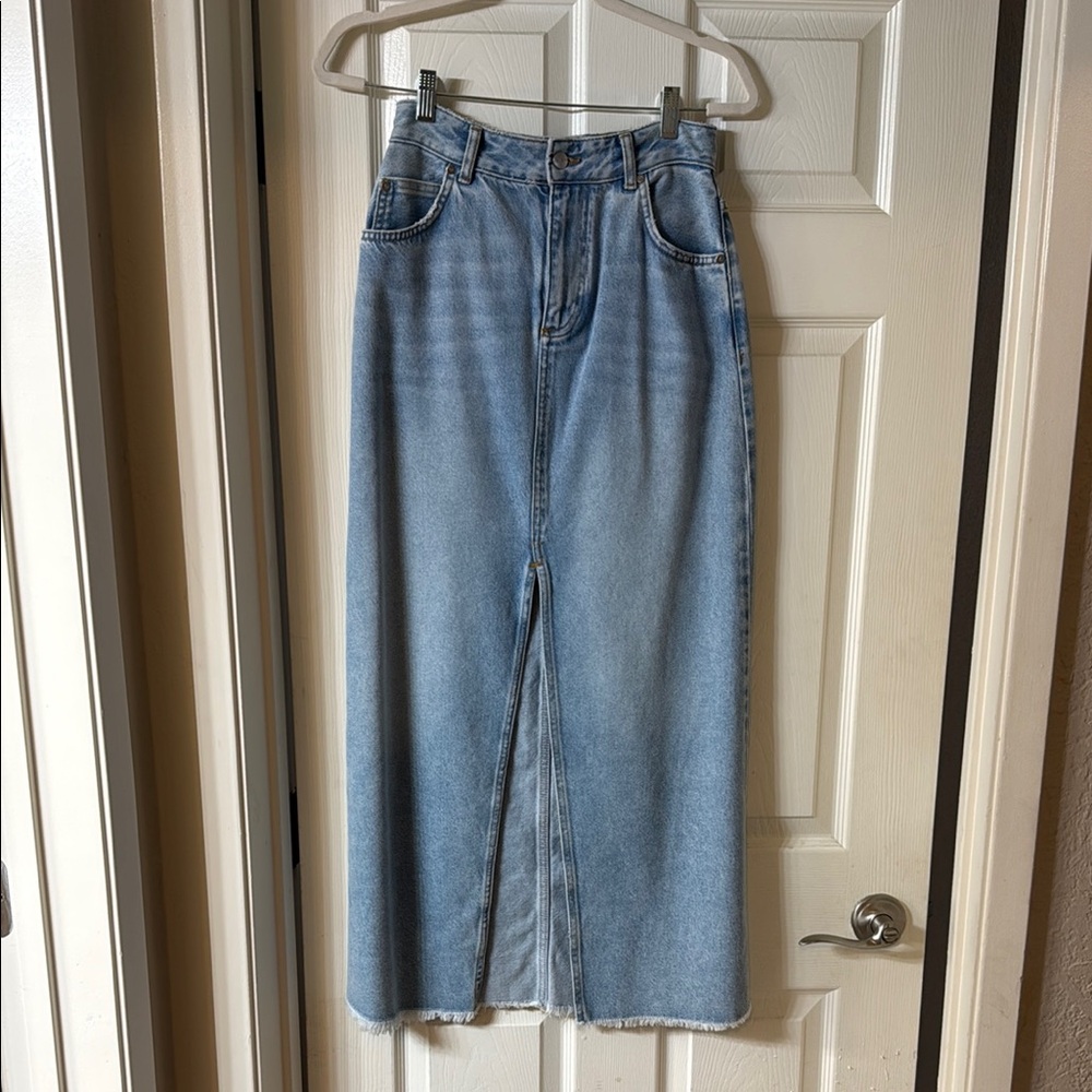 Pilcro Light Blue Denim Maxi Skirt